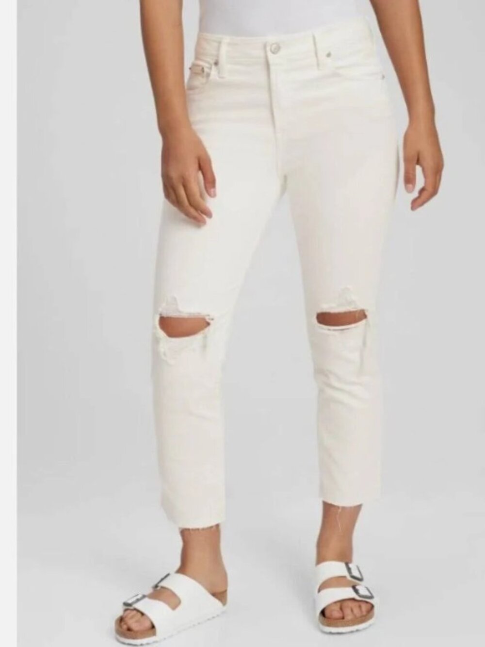 GAP Denim Universal Slim Boyfriend Jeans in White, size 10/30R